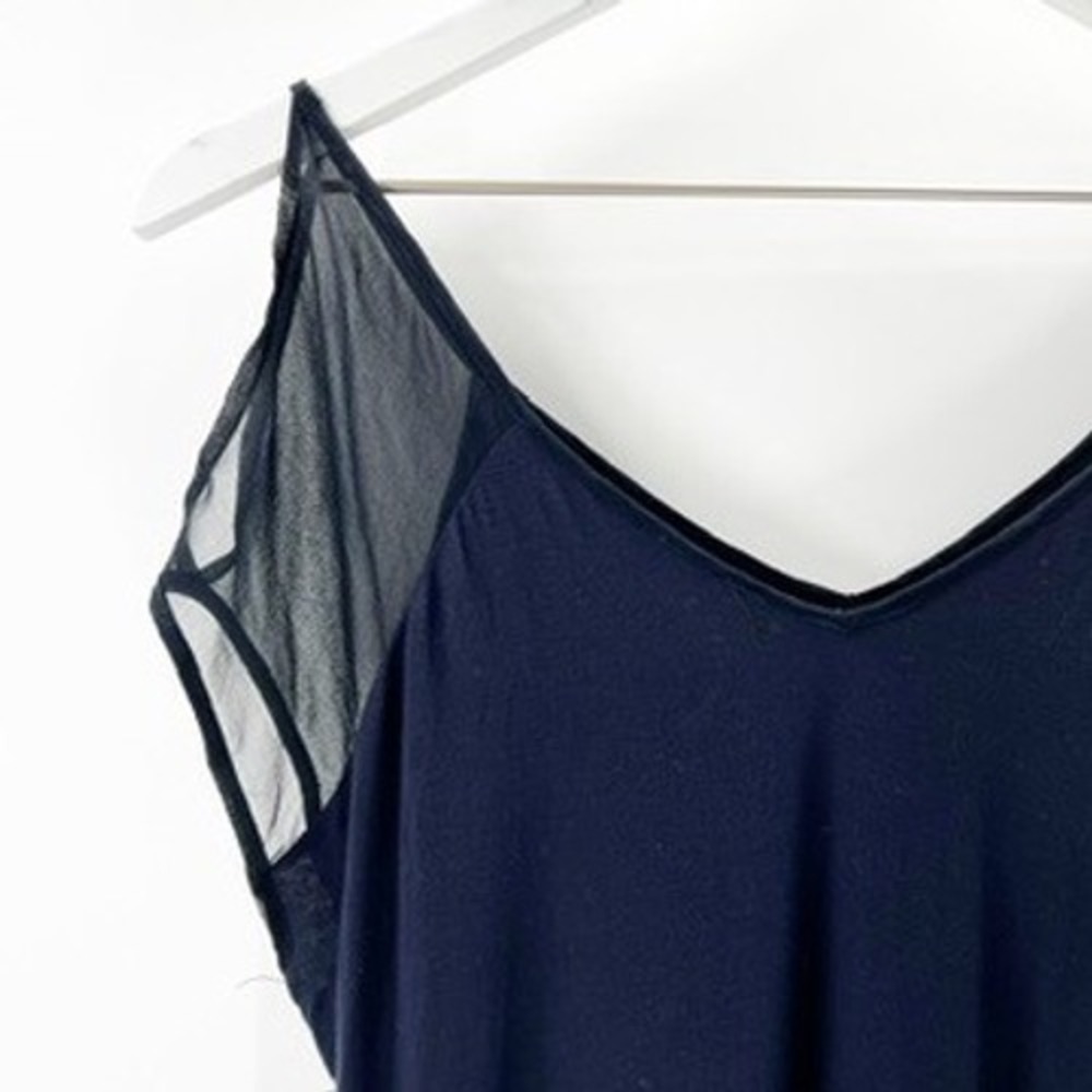 Bailey44 Navy Blue Sleeveless Top with Mesh Detail - Women's Small - Picture 2 of 5